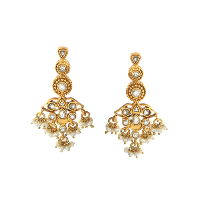 Antique Gold-Plated Silver Ear Studs