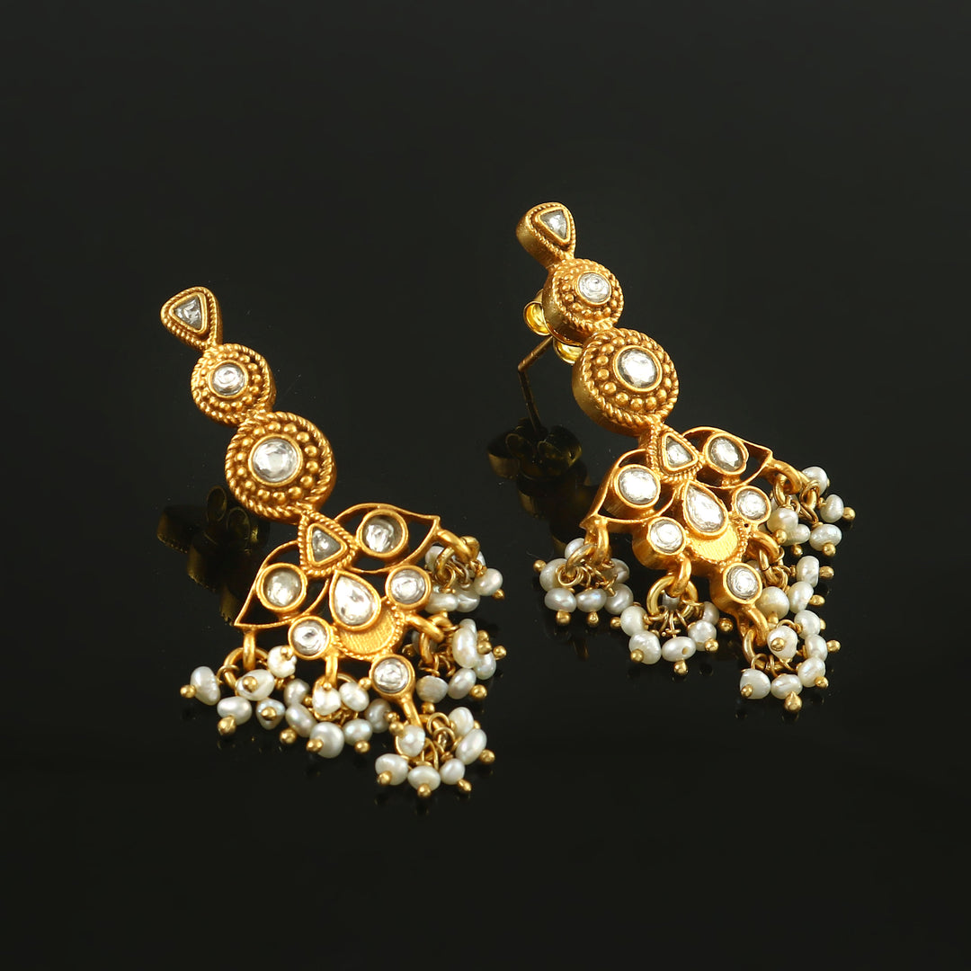 Antique Gold-Plated Silver Ear Studs