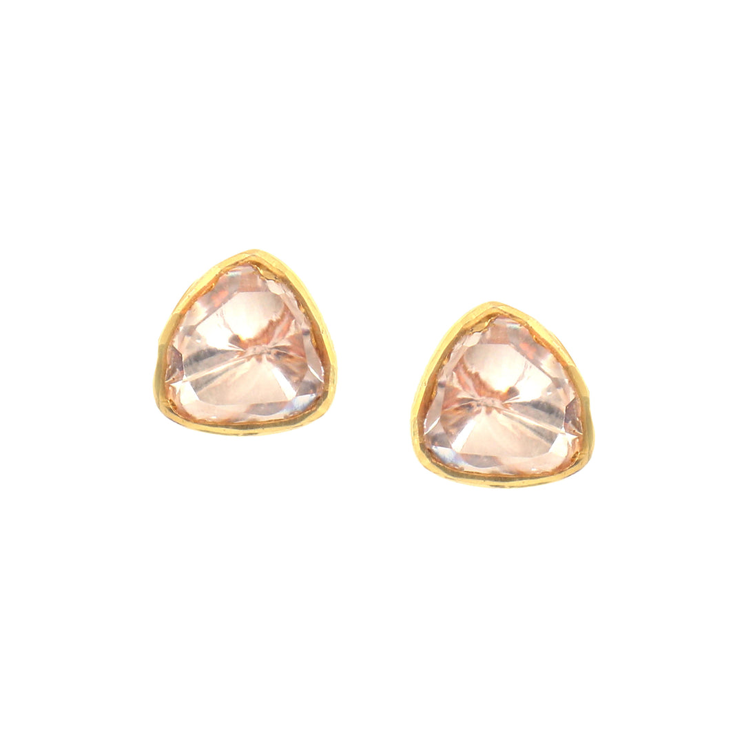 Gold Plated Silver Moissanite Ear Tops