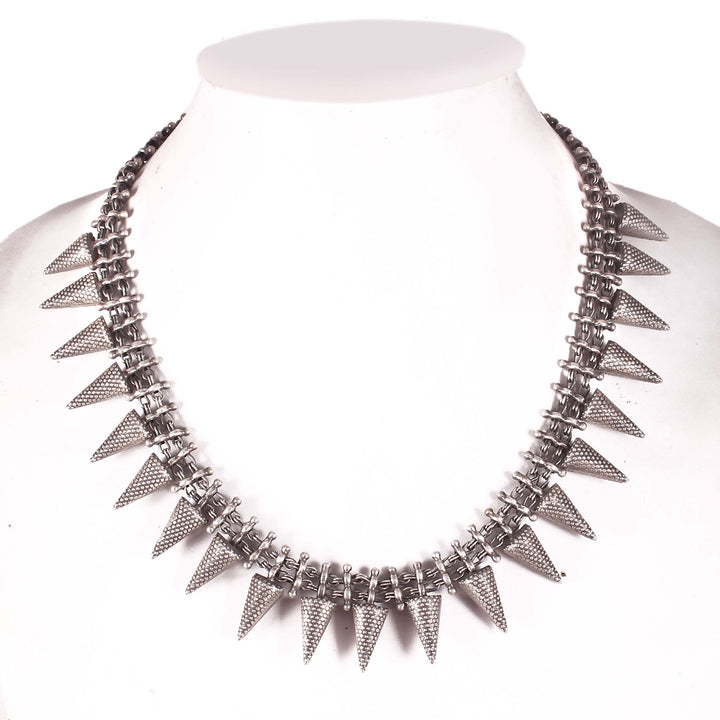 Silver Adorable Triangle, Oxidized Rawa Necklace