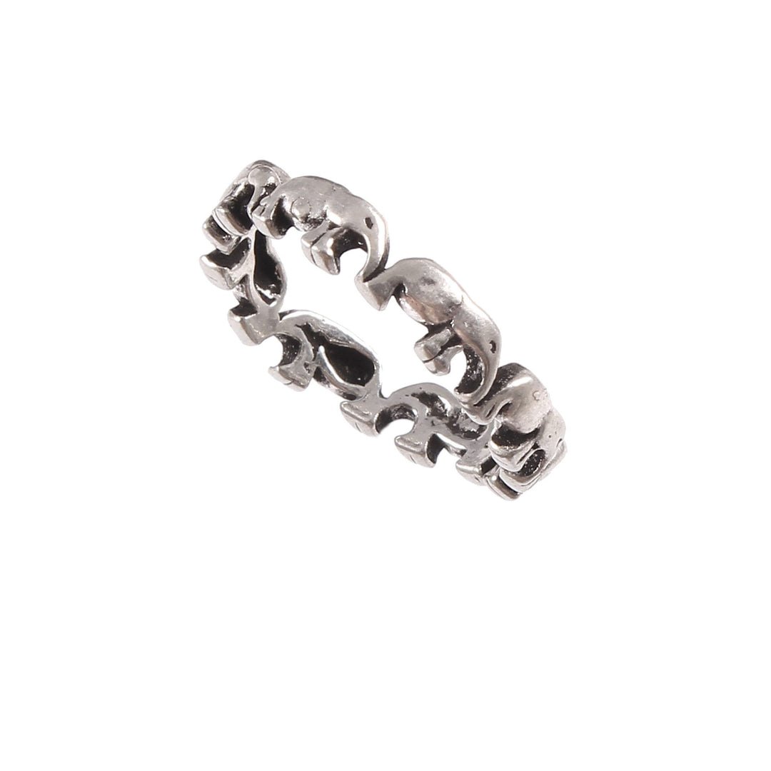 Silver Elephant Adorable Ring