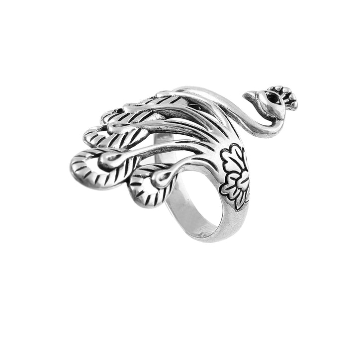 Silver Peacock Adorable Ring