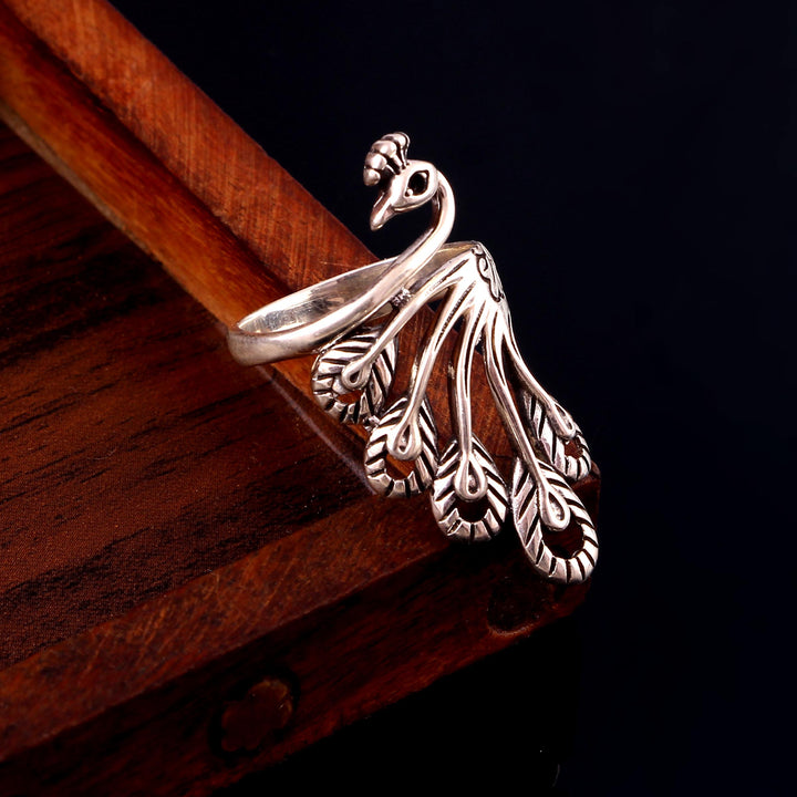 Silver Peacock Adorable Ring