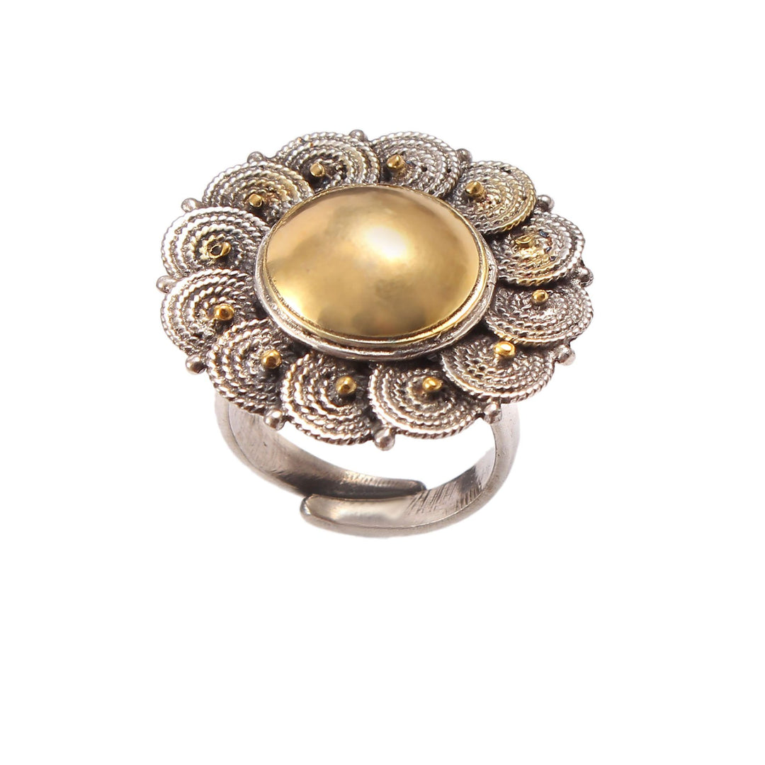 Silver Gold Plated, Adorable Floral, Designer Ring
