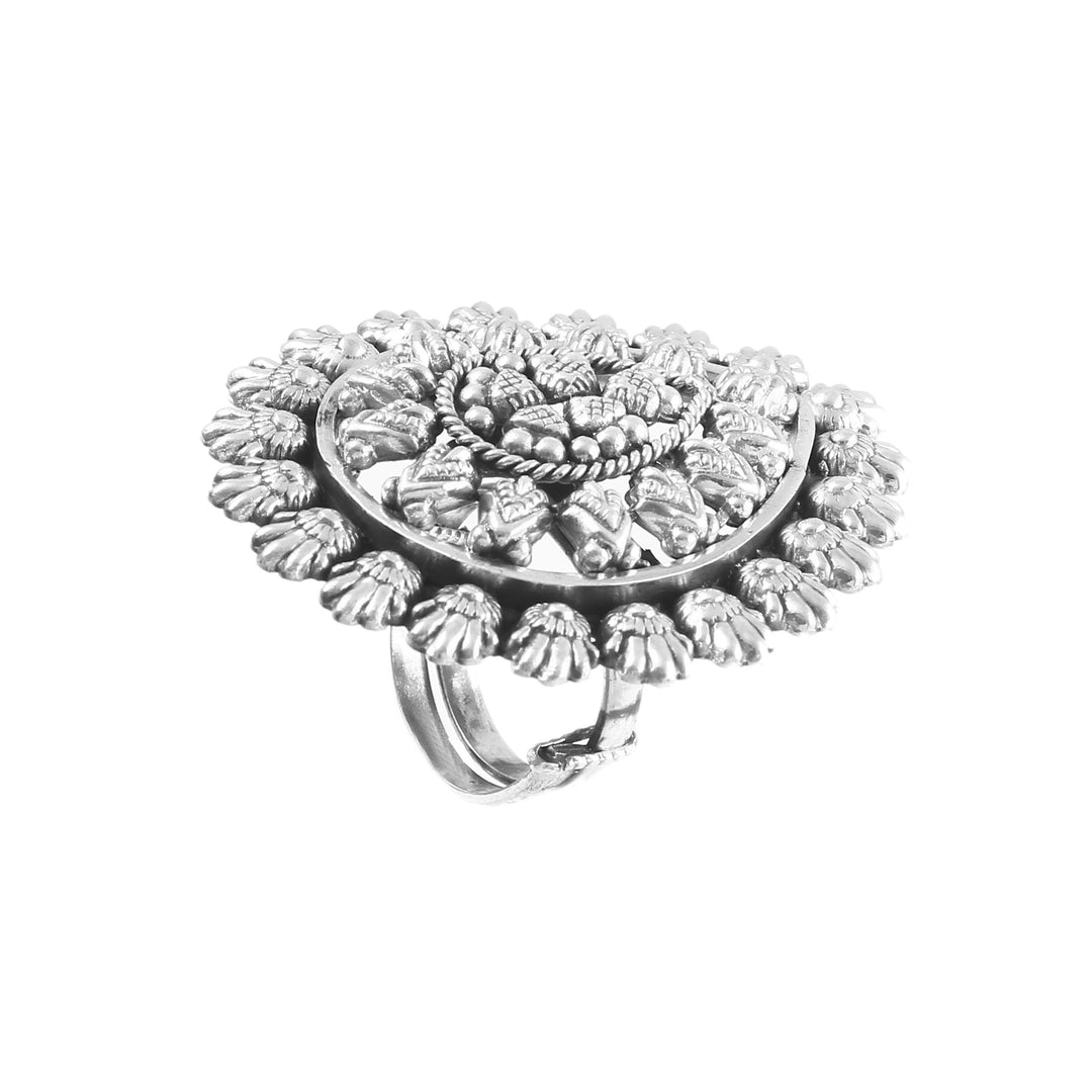 Silver Tear-Drop Statement Rawa Ring